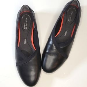 Rockport Total Motion Leather Hidden Wedge Envelope Flat Black